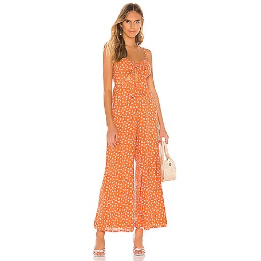 Cleobella Skylar Floral Cutout Jumpsuit in Copper